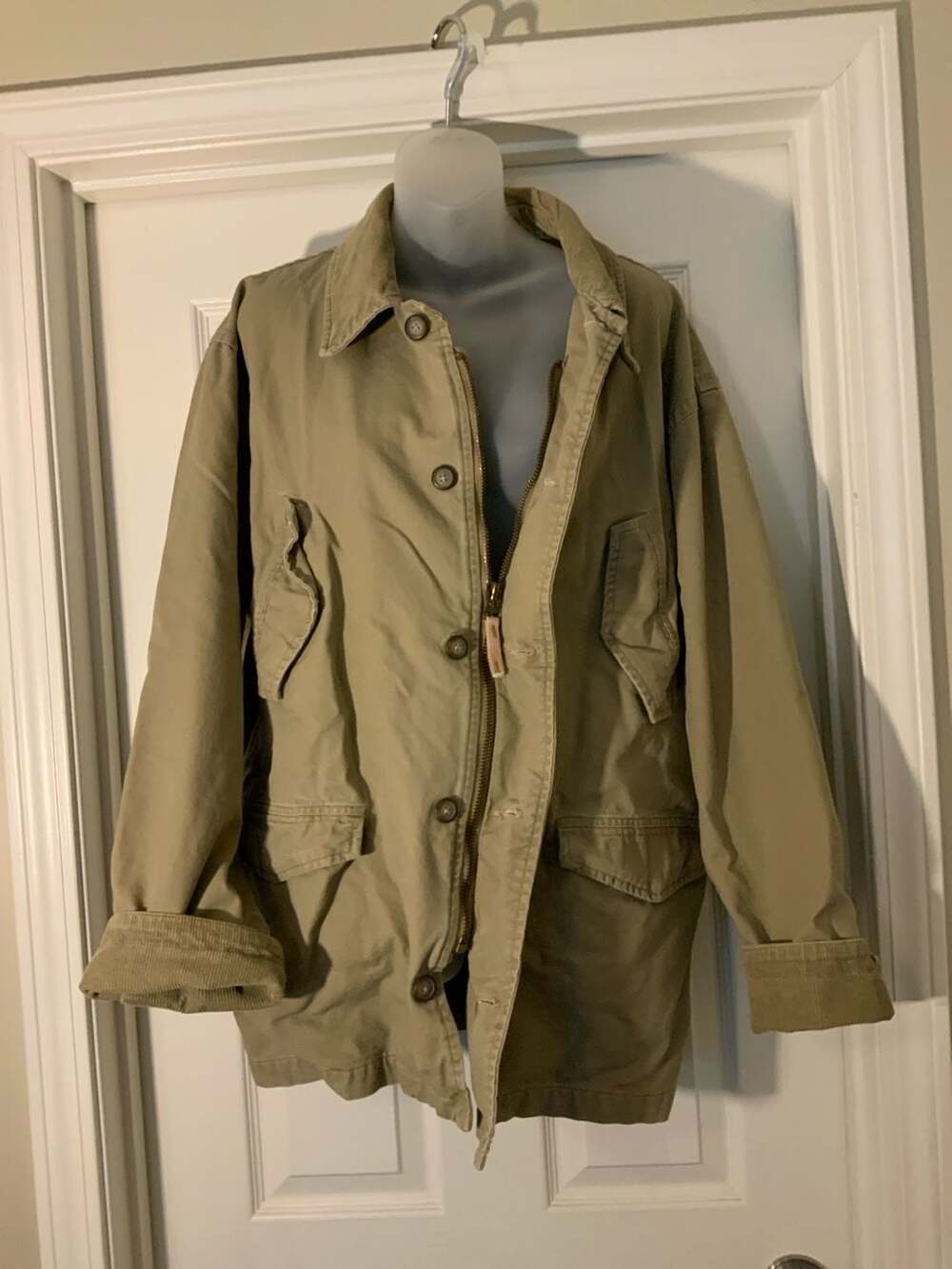 Vintage American Eagle Outfitters AE 77 Flannel Lined Field Jacket Canvas Parka